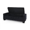 VYNXARIA 50" Textured Fabric Ottoman Bench: Rectangular Design with Hinged Lid for Seating, Footrest & Hidden Storage,Dark Blue - 3 of 4