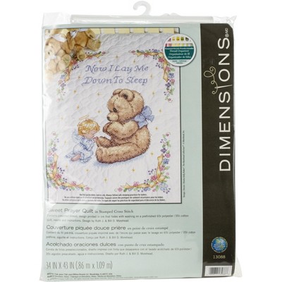 Dimensions Baby Hugs Quilt Stamped Cross Stitch Kit 34"X43"-Sweet Prayer