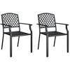 vidaXL Garden Dining Set Anthracite Powder-Coated Steel 3 Piece Set - 31.5" Table Length 2 Items - 4 of 4