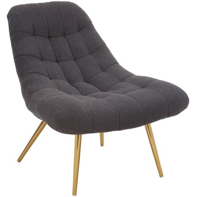 NicBex Boucle Accent Chair,Upholstered Living Room Chairs with Tufted Back and Metal Legs,Modern Armless Chair,Accent Chairs for Living Room