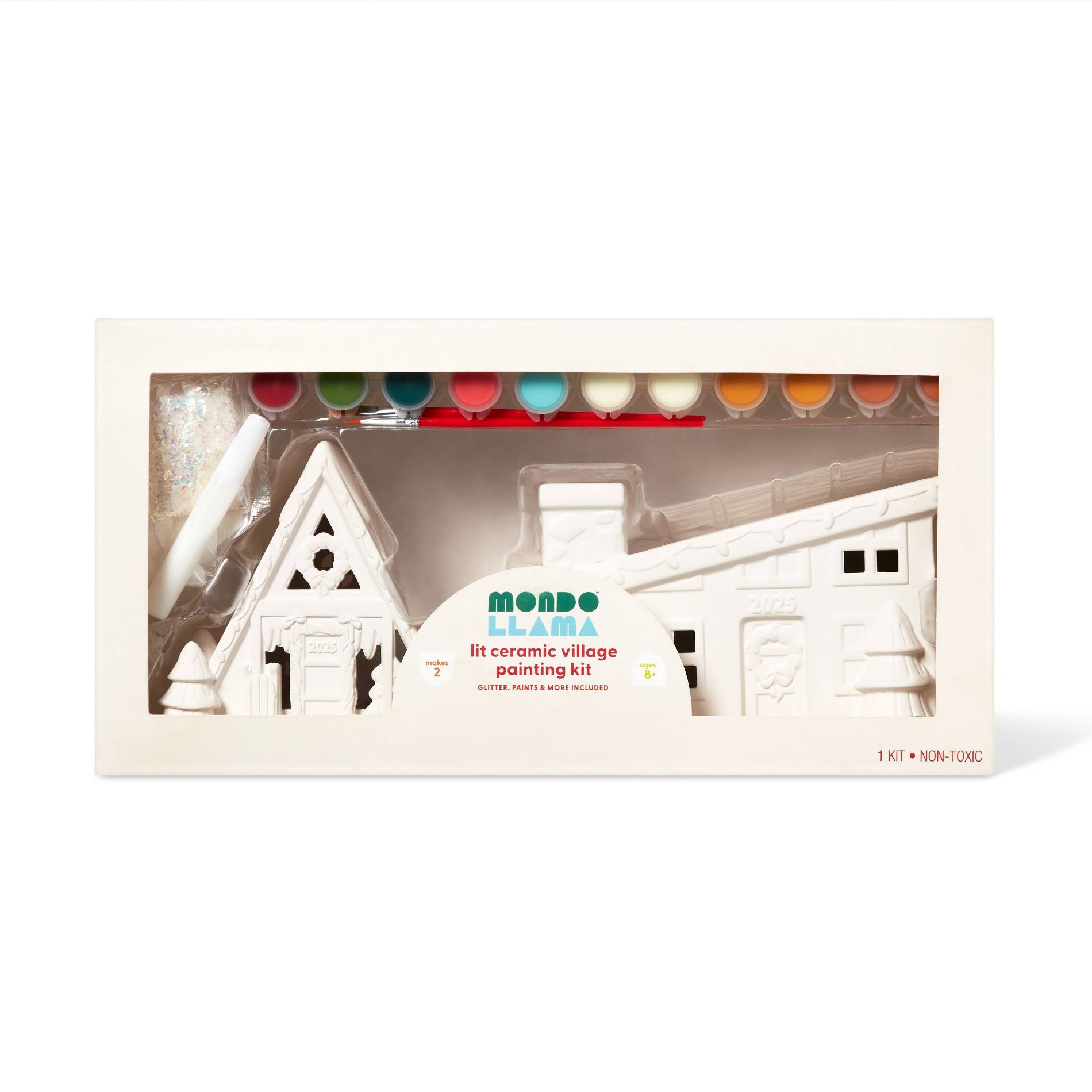 Christmas Craft 2ct Ceramic Christmas Village Painting Kit - Mondo Llama™