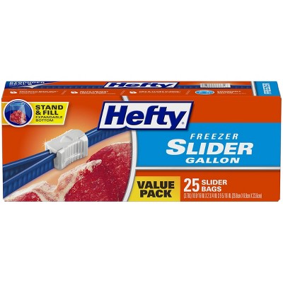 Hefty 2.5 Gallon Jumbo Storage Slider Bags Value Pack, 12 count