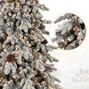 SEVOBAL Artificial Trees Flocked Christmas Tree with Pine Cones Snowy Effect for Living Room Decor, Green, 37"*40"*72" - 2 of 4
