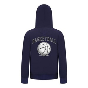 Everyday Kids Basketball Zip Up Hoodie – Classic Sketch Basketball Graphic Sweatshirt - 1 of 4