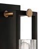 Stiffel Industrial Modern Wall Light Sconces Set of 2 Black Warm Brass Hardwired 4 1/2" Fixture Clear Ribbed Glass Shade for Bedroom Bathroom Vanity - 4 of 4