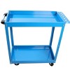 Vynxaria Two-Layer Utility Storage Shelves - Heavy Duty Rolling Tool Cart with Lockable Wheels, Bright Blue, 400 LBS Capacity - 2 of 4