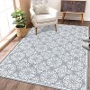 Washable Runner or Area Rug, Modern Floral Design, Low Pile, Non-Slip Rubber Back, Foldable for Hallway, Kitchen, Laundry - 2 of 4