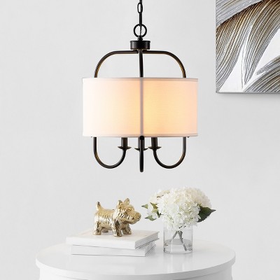 Jemmi Black Brass and Glass Drum Pendant Light