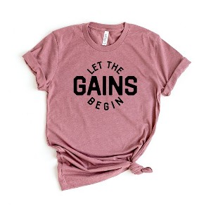 Simply Sage Market Women's Let The Gains Begin Short Sleeve Graphic Tee - 1 of 3