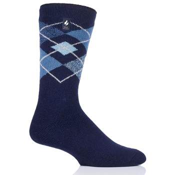 Heat Holder® Men's Swift LITE™ Argyle Crew Socks| Thermal Yarn | Medium-Thick Socks Casual Shoes + Boots | Warm + Soft, Hiking, Cabin, Cozy at Home Socks | 5X Warmer Than Cotton
