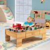 Safstar Kids Wooden Train Set & Double-Sided Table Playset w/100 Pieces & Storage Drawer - 3 of 4