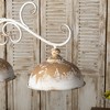 Rustic 3-Light Chandelier with Distressed White and Gold Finish, Farmhouse Ceiling Fixture, 1pc - 2 of 4