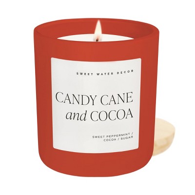 Sweet Water Decor Candy Cane and Cocoa 15oz Matte Candle - Red