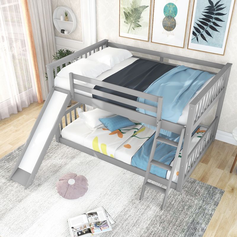 Wood Bunk Bed with Convertible Slide and Ladder-ModernLuxe, 3 of 12
