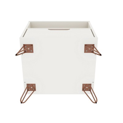 Set of 2 Gray 1-Drawer Nightstands with Hairpin Legs