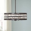 Regency Hill Oil Rubbed Bronze Pendant Chandelier 23 1/2" Wide 6-Light Drum Clear Crystal Dining Room House Foyer Kitchen - 2 of 4