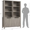 70.7" High Bookshelf, 3-Layer Double-Width Bookshelf With Cabinet Doors, Large Freestanding Bookcase Suitable for Living Room, Office, Library - 2 of 4
