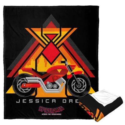 Marvel Spider-Man Across The Spiderverse Jessica Drew's Bike Silk Touch Throw Blanket 50x60 Inches