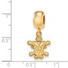 Black Bow Jewelry 14k Yellow Gold Plated Sterling Silver College of William & Mary Tribe NCAA Bead Charm - 2 of 3