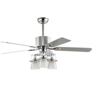 Parlin 3 Light 52" Ceiling Fan - CLF1000 - Chrome - Safavieh - 1 of 4