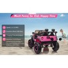 24V 2 Seater Truck Car, Kids Electric Car Toy with Remote Control, Kids Ride On Car with Pedal Tires Steering Wheel Music, Pink - 2 of 4