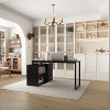 Famapy Black L-Shape Computer Desk Swivelling Desk Top with Multi-Functional Storage Cabinet - 3 of 4