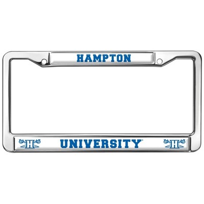 Hampton University School Logo Full Size Standard License Plate Metal Frame