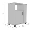 NicBex Mobile Kitchen Island Cart Morden Kitchen Carts on Wheels with Storage with 3 Storage Shelves and 1 Cabinet for Kitchen - 2 of 4