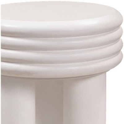 Delta Ivory Round Concrete Side Table - 14"x17"