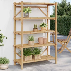 vidaXL 5-Layer Shelf 39.4"x15.7"x59.1" Bamboo - 1 of 4
