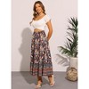 INSPIRE CHIC Women's High Waist Floral Beach Flowy Maxi Skirt - 4 of 4