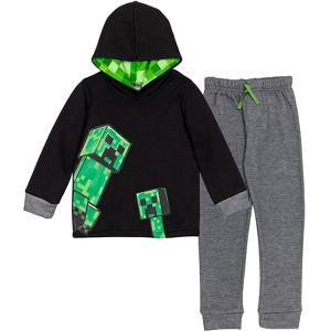 Minecraft Creeper Fleece Hoodie & Pants - 1 of 4