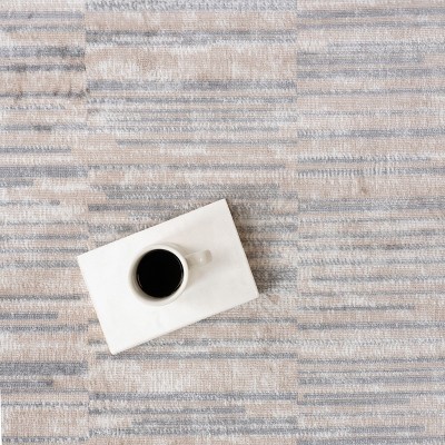 Nidhi Gray Striped Synthetic 5' x 8' Area Rug