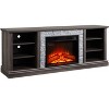 CAVINAS TV Stand with 23 Inch Fireplace Insert,Entertainment Center with Faux Stacked Stone Surround and Open Shelves,TV Stands for Living Room - 2 of 4