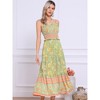 INSPIRE CHIC Women's Summer Spaghetti Strap A-Line Flowy Smocked Midi Boho Floral Sundresses - 4 of 4