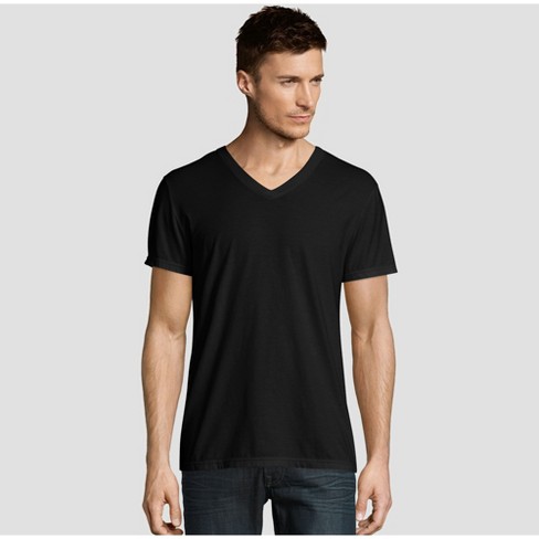 Hanes Men's Short Sleeve Black Label V-neck T-shirt : Target