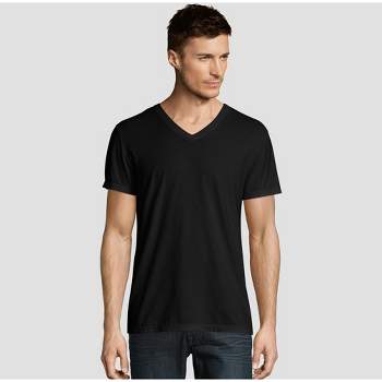 Hanes Premium Men's Short Sleeve Black Label V-Neck T-Shirt - Black XL