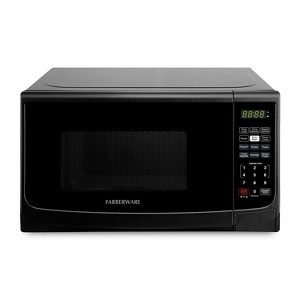 Farberware FM09BKA 900-Watt 0.9 Cu. Ft. Countertop Microwave Oven With LED Lighting and Child Lock, Retro Black - 1 of 4