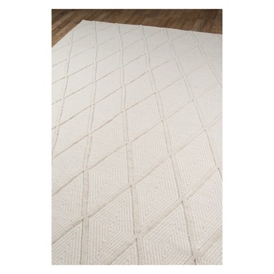 Langdon Beige Rectangular Wool Geometric Area Rug