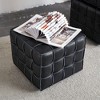 GDFStudio Aya Modern Genuine Leather Upholstered Tufted Ottoman - 4 of 4