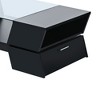 MAYEERTY Glass-Top Coffee Table with Shelves and Cabinets, Cocktail Table with Storage, 2-Tier Center Table for Living Room, Black - 4 of 4