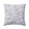VCNY Home 18" x 18" Gray/White Chainstitch Floral Decorative Pillow: Indoor Microfiber with Rayon, Hidden Zipper - 2 of 4