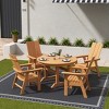 WestinTrends 5 Piece Outdoor Patio Dining Round Table and Modern Armchair Set - 2 of 2