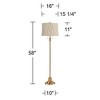 360 Lighting Dyna 58"H Antique Brass and Cream Leaf Shade 2-Light Floor Lamp - 4 of 4