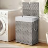 Kumasinova Laundry Hamper with Lid,90/110 L Hand Woven PP Rattan Laundry Basket with Handles & Removable Liner for Bathroom,Foldable Design - 2 of 4