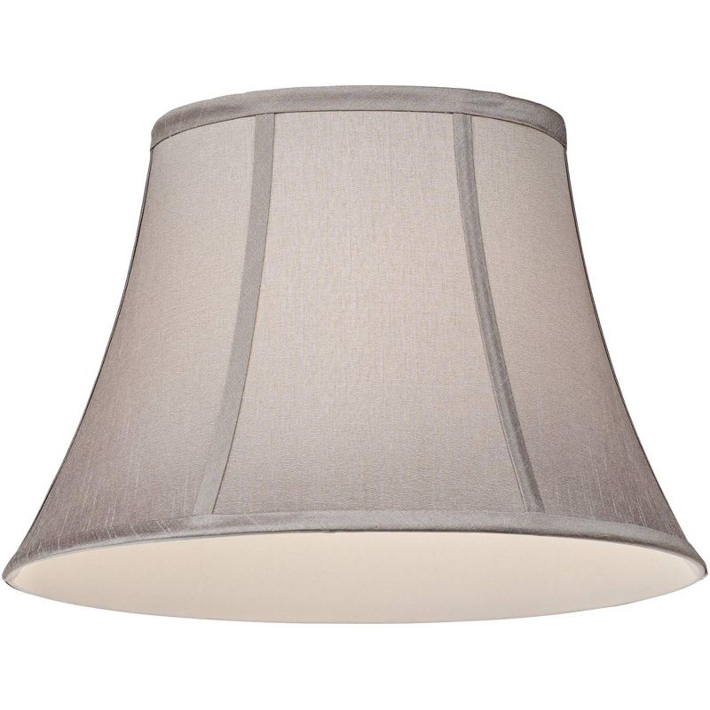 Springcrest Set of 2 Oval Lamp Shades Gray Medium 9" Wide x 7" Deep at Top 15" Wide x 13" Deep at Bottom 10.5" High Spider Harp Finial, 4 of 8