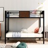NicBex Twin Size Bunk Bed Metal Bed Frame with Full Length Guardrail, Headboard and Ladder for Bedroom, Dormitory, No Box Spring Required - 2 of 4