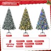 6FT Pre-Lit Flocked Christmas Tree with 250 LED Lights, 8 Lighting Modes & Metal Stand - 4 of 4