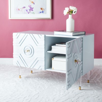 Zayn Light Gray and Gold Diamond Pattern Sideboard
