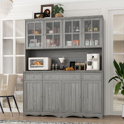 FUFU&GAGA Gray Storage Cabinet Kitchen Patry Cabinet Display Sideboard